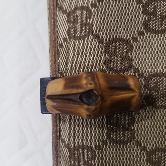 GUCCI Monogram Bamboo Wallet Brown - Picture 5 of 12